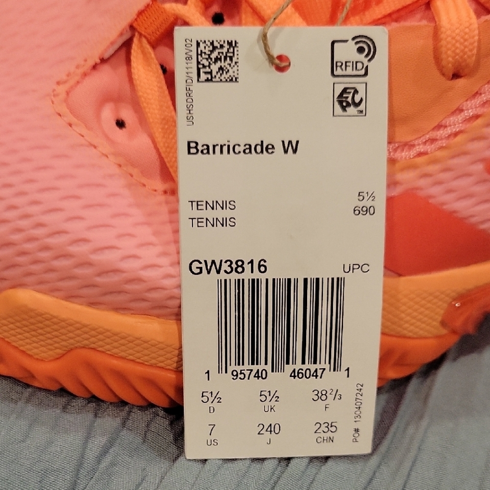 adidas Coral Orange Women's Tennis Shoe - Picture 8 of 8